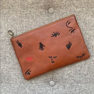 Madewell leather pouch clutch